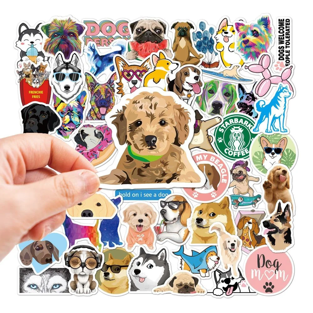 

10/50Pcs Cute Dog Animal Cartoon Stickers Toys DIY Laptop Scrapbook Suitcase Phone Stationery Graffiti Car Decal Kids Sticker