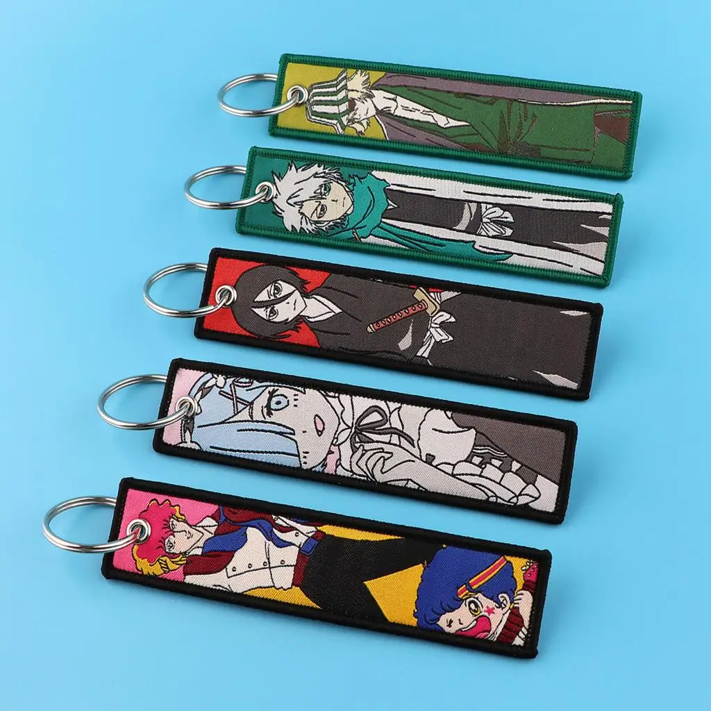 

AD2448 Anime icon Death Embroidery Keyring Labels Manga Key Chain for Men Gifts and Cars Tags Sewing Accessories