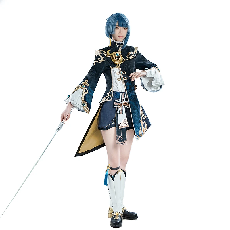 CosKeKe Xingqiu косплей аниме игра Genshin Impact костюм милая элегантная боевая форма женская