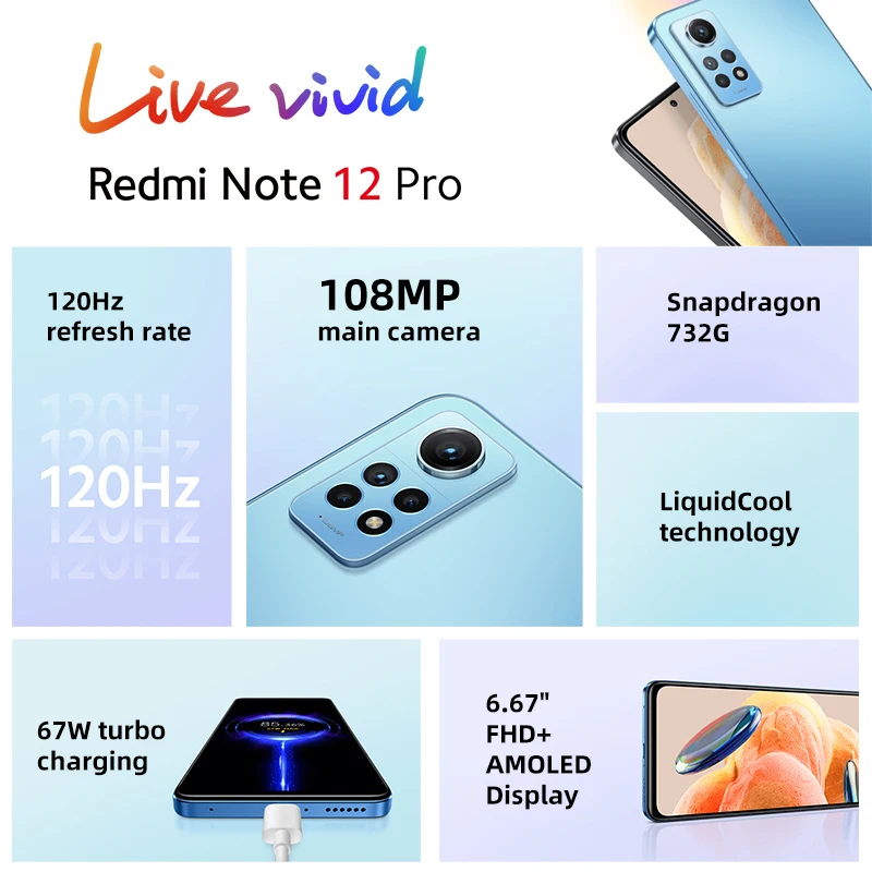 Смартфон Xiaomi Redmi Note 12 Pro 6/128ГБ 8/256ГБ global