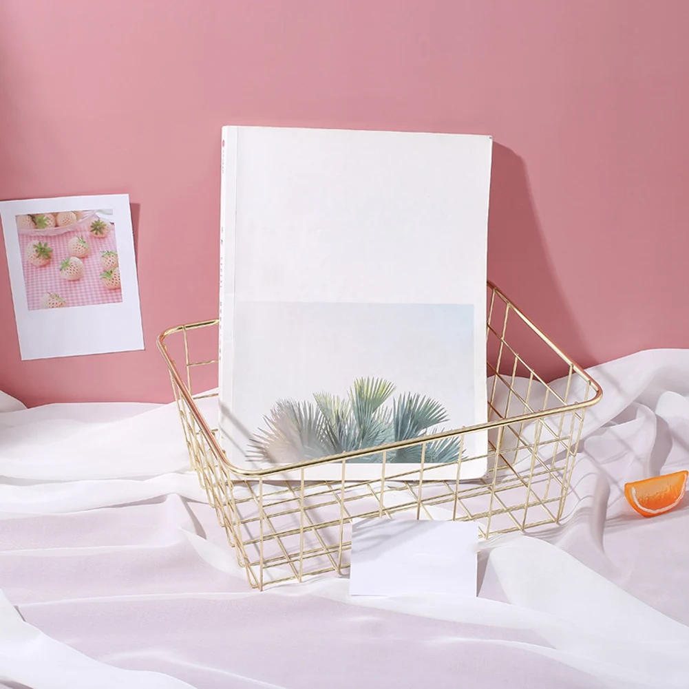 Корзина для хранения однотонная бытовая железная корзина ящик спальня ванная