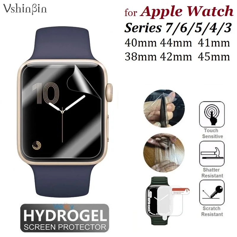 Мягкая Гидрогелевая пленка из ТПУ для Apple Watch, 45/41/44/40/42 мм, 100 шт. Мягкая Гидрогелевая пленка из ТПУ для Apple Watch, 45/41/44/40/42 мм, 100 шт.