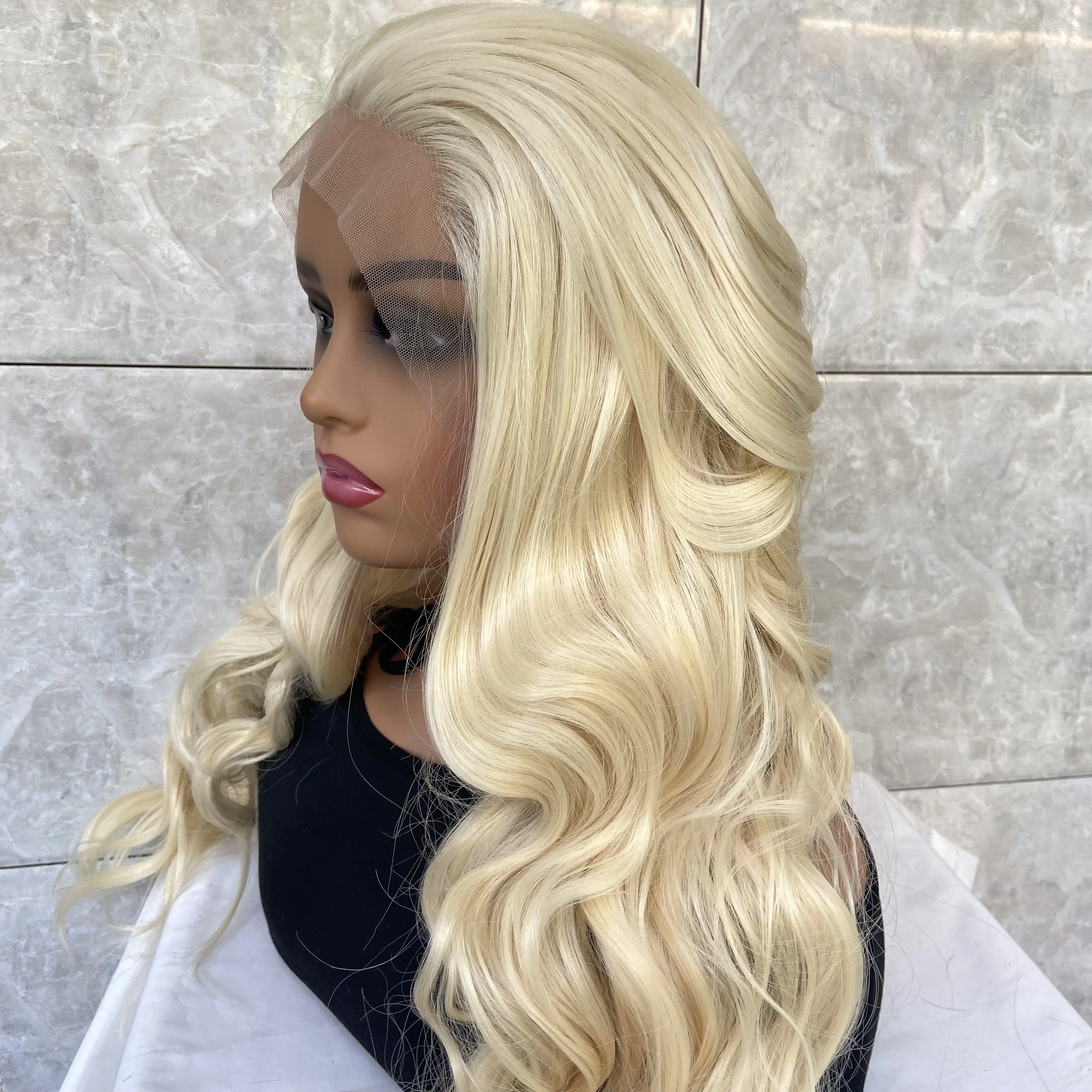 Модные длинные волнистые человеческие волосы на шнуровке спереди парики теплые