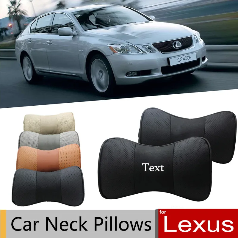 2x Genuine Leather Car Neck Pillows Auto Seat Headrest for Lexus IS200T IS250 IS300 RX300 CT NX RX GS RX330 RX350 CT200 LKSSTZ