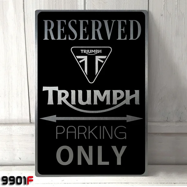 Triumph-cartel de Metal para estacionamiento de motocicleta, cartel de Metal para garaje...