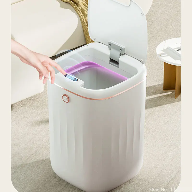 

Can Wastebasket Trash Toilet Sensor Induction Can Trash Lid For Automatic Home Bathroom Smart Light Dustbin Smart
