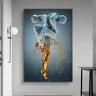 Абстрактная Обнаженная сексуальная боди-арт золотые ножки картина маслом на холсте настенные художественные плакаты принты настенные картины для гостиной дома