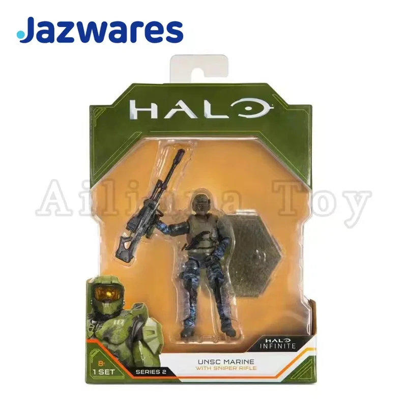 

HALO 1/18 4inches Original Action Figure UNSC Marine With Sniper Rifle Anime Movie TV Model For Gift Free Shipping