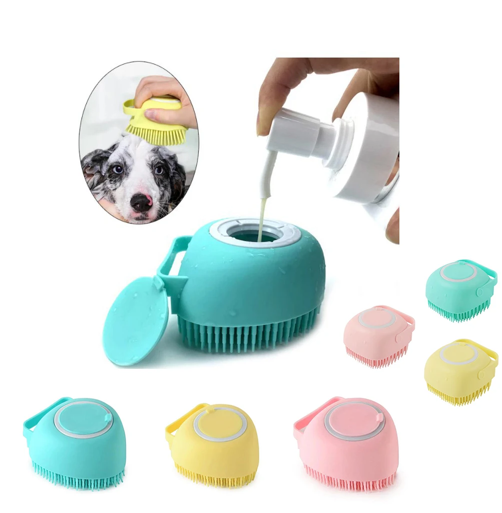 

Bathroom Puppy Big Dog / Cat Bath Massage Gloves Brush Soft Safety Silicone Pet Accessories for Dogs Cats Tools Mascotas Product
