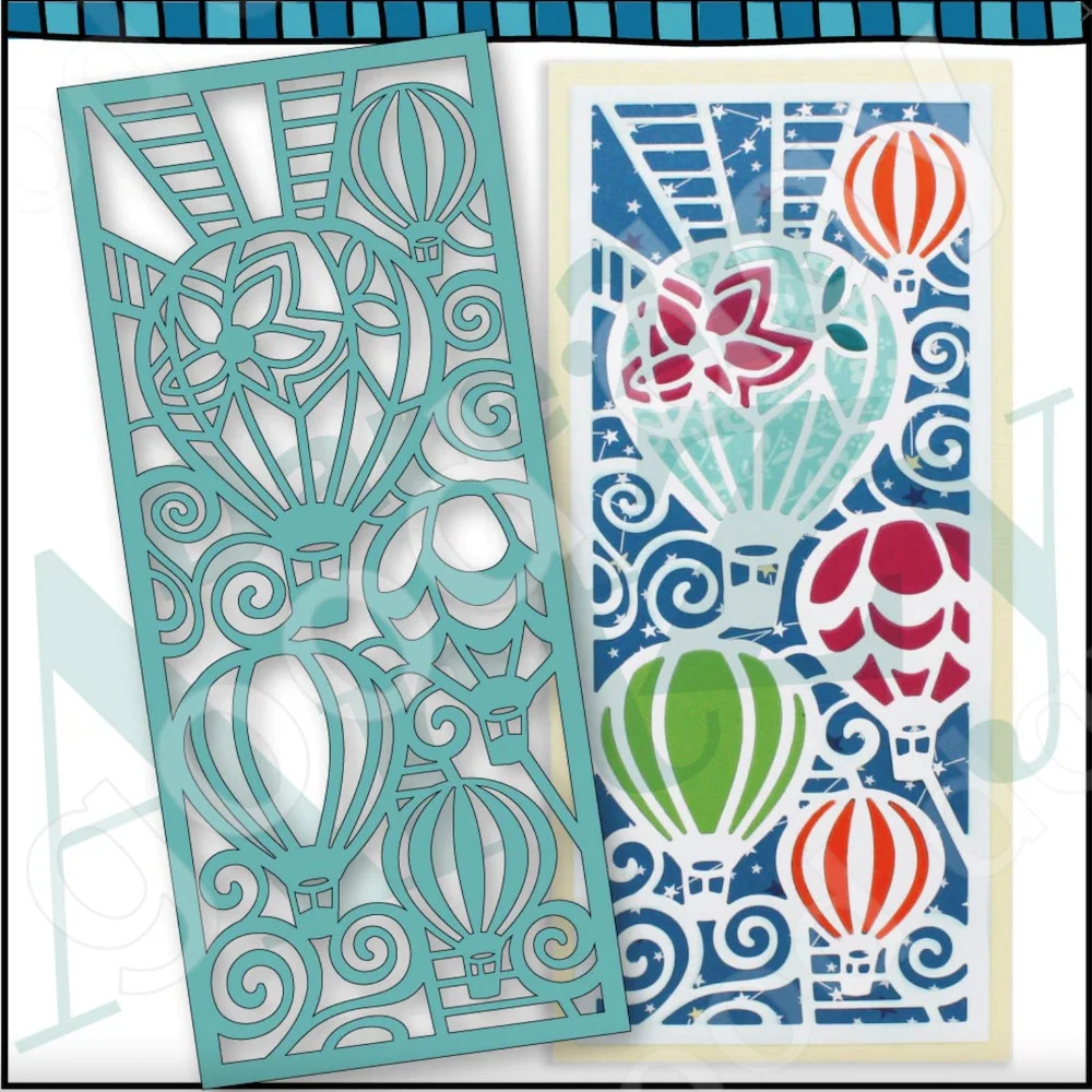 

NEW,HOT AIR BALLOON Slimline Die Set,metal Cutting Dies Scrapbooking Diy Decoration Craft Embossing 2022 Easter