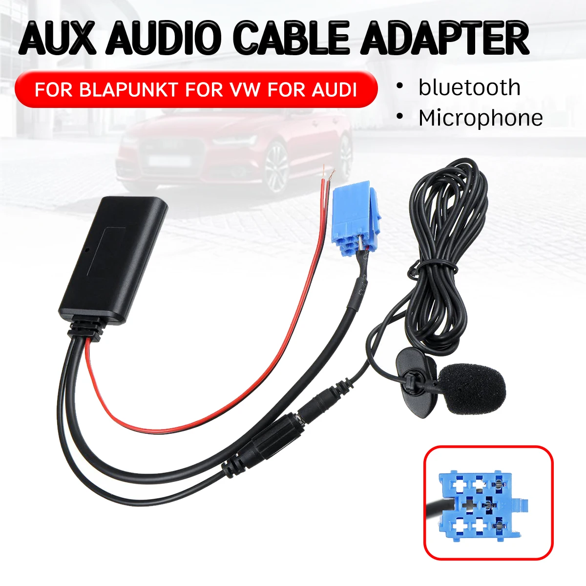 

bluetooth Aux Receiver Cable Adapter with Microphone For AUDI Chorus Concert for Blaupunkt For vw Delta Beta For VDO Becker