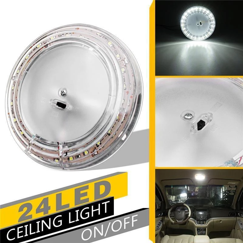 

12W 24LED Car Roof Ceiling Light Interior Light Reading Light Cabinet Light for Car Truck SUV Camper RV Van Trailer Boat Caravan