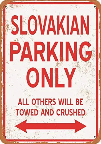 

for Gardern Outdoor & Indoor Sign 8X12 Slovakian Parking Only,Metal Signs Tin Plaque Wall for Caffee Culb Garage Man Cave Ca