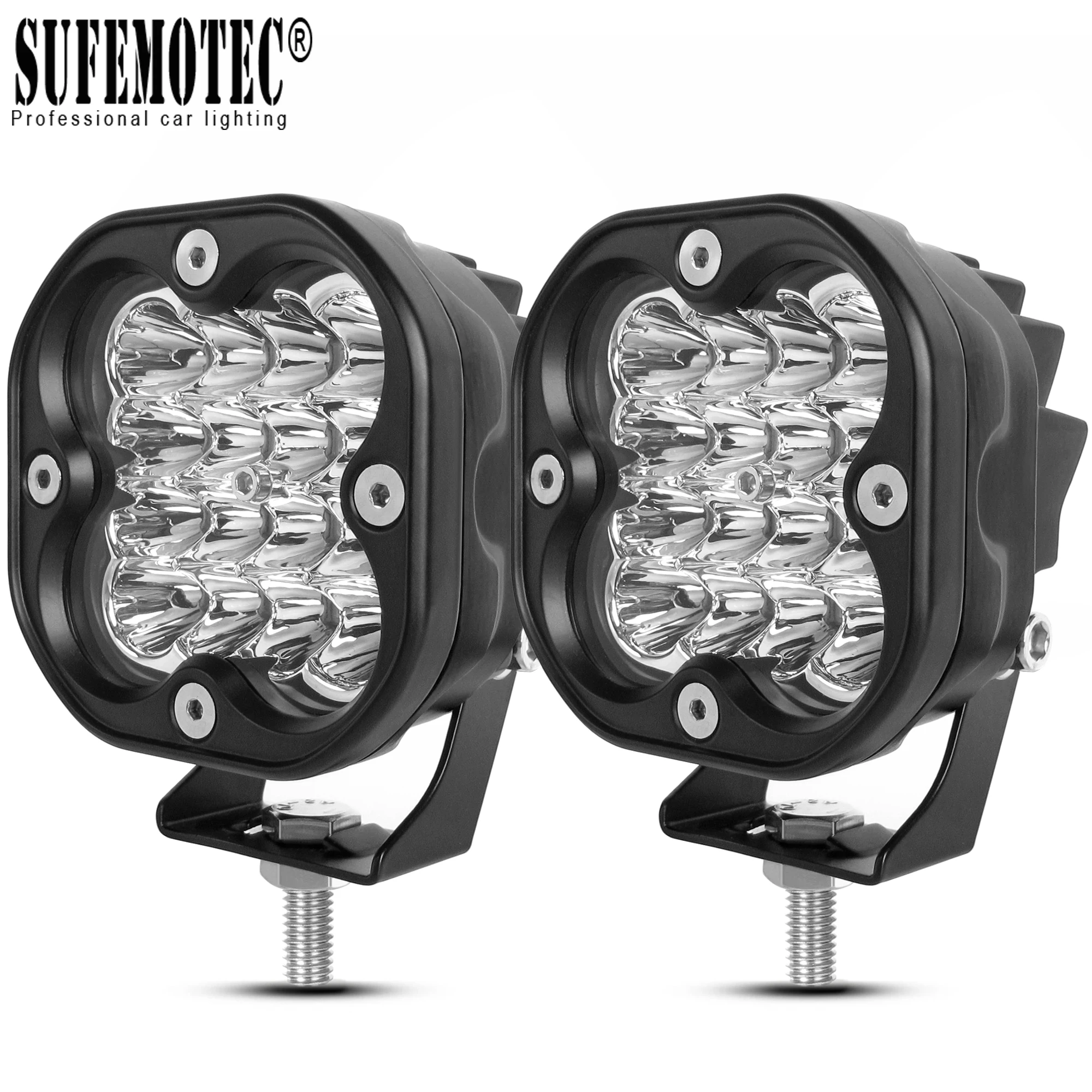 

3 Inch Square LED Work Light White Yellow For Offroad Trucks 4X4 Boat Motorcycle Spot Headlight 12V 24V Fog Driving Lights