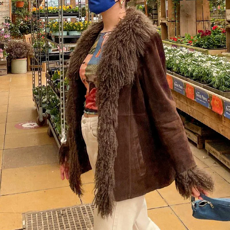 2022 New Faux Fur Fashion Casual Fur Collar Long Sleeve Solid Color Slim Long Warm Coat Jacket Women's Clothing Woman Jacket