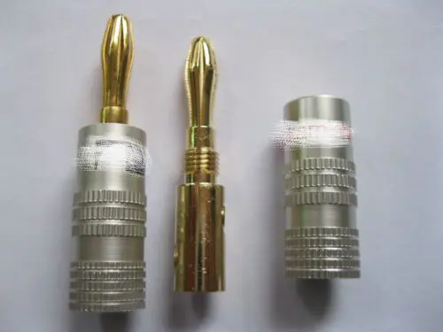 Высококачественный 4 мм разъем типа банан Позолоченный для динамика красный и