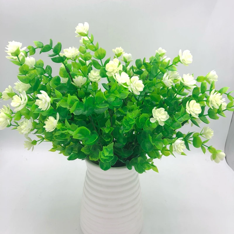 

7 Prongs Eucalyptus Camellia Artificial Bouquet Artificial Artificial Flower Plastic Flower Hotel Wedding Decoration Home Decora