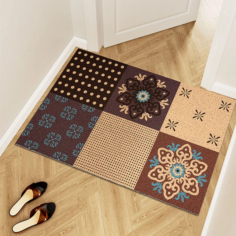 

Entrance Doormat PVC Carpet Area Rug Machine Washable Blanket Home Anti-Slip Mats Scratching Sand Removing Mud Rugs Decoration