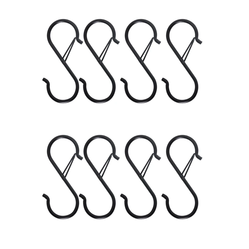 

S Hooks For Hanging - S Shaped Hooks For Kitchen Utensil And Closet Rod - Black S Hooks For Hanging Plants,Pots