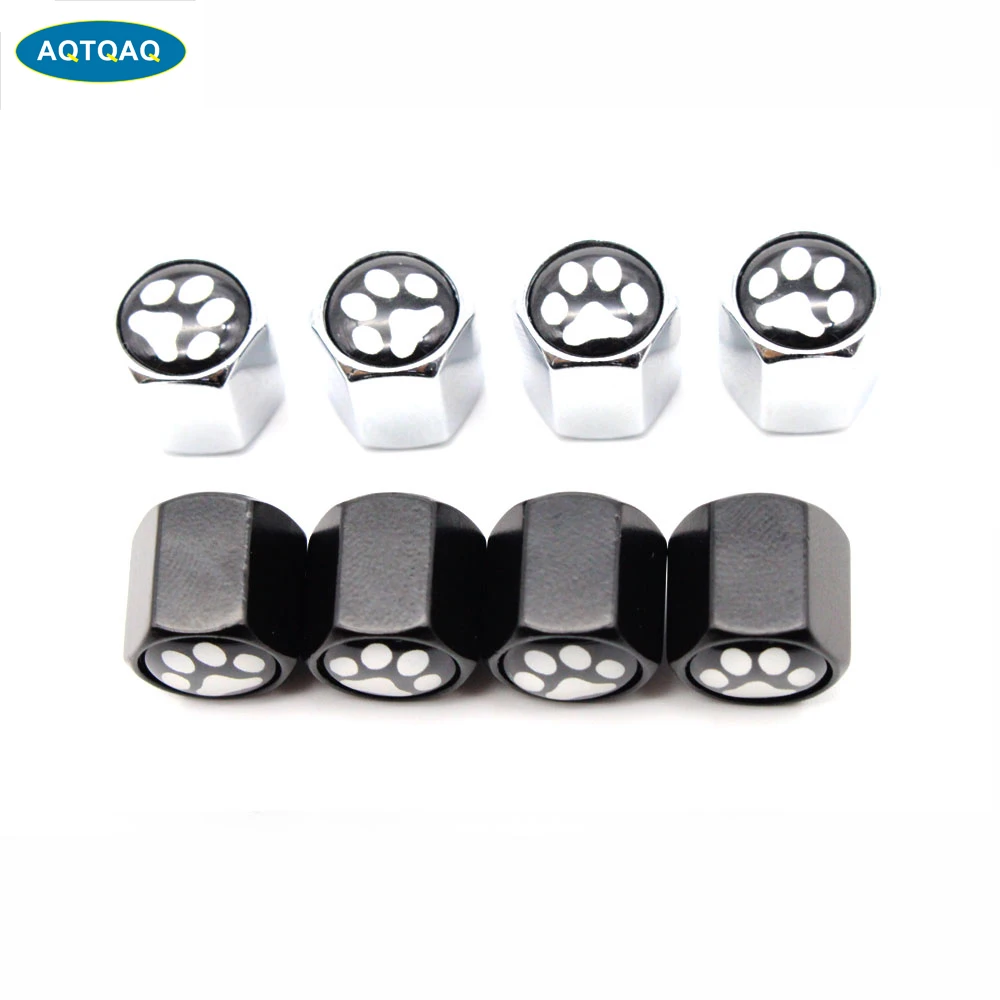 

AQTQAQ 4 Pcs/Set Zinc Alloy Footprint Style Tire Valve Stem Cap Tire Wheel Stem Air Valve Caps for Auto Cars