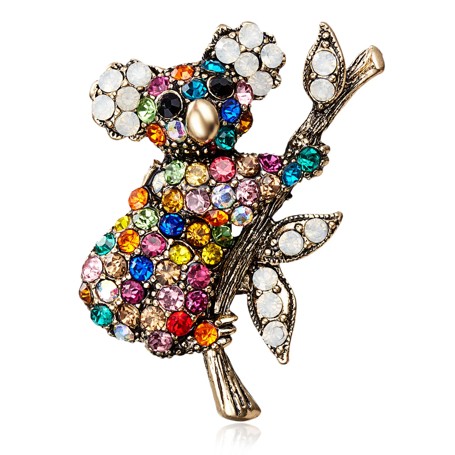 

Full Rhinestone Cute Koalas Animal Brooches Sloth Corsage Crystal Insect Pin Lapel Pin All-Match Summer Dress Jewelry Pins