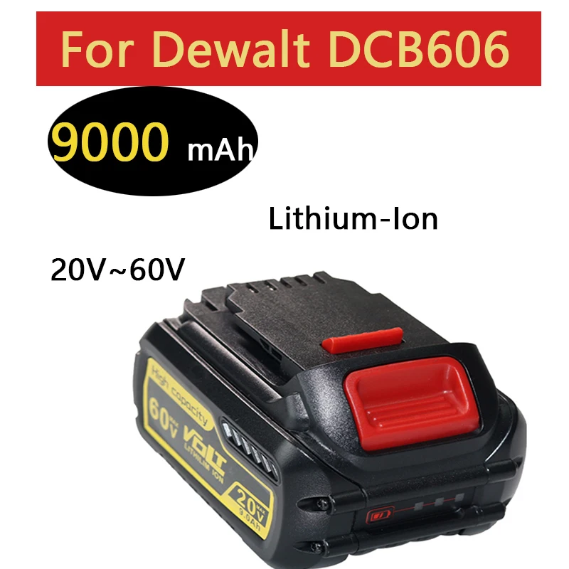 For Dewalt DCB6069.0Ah 20V 60V MAX Replacement Battery  DCB609 DCB205 DCB204 DCB206 DCB209 Power Screwdriver Tools Batteries