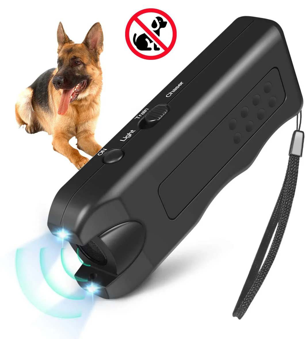 

Ultrasonic Repeller 3 In 1 with LED Anti-barking for Stray Dog Training Device Outdoor Portable Whistle+ отпугиватель для собак
