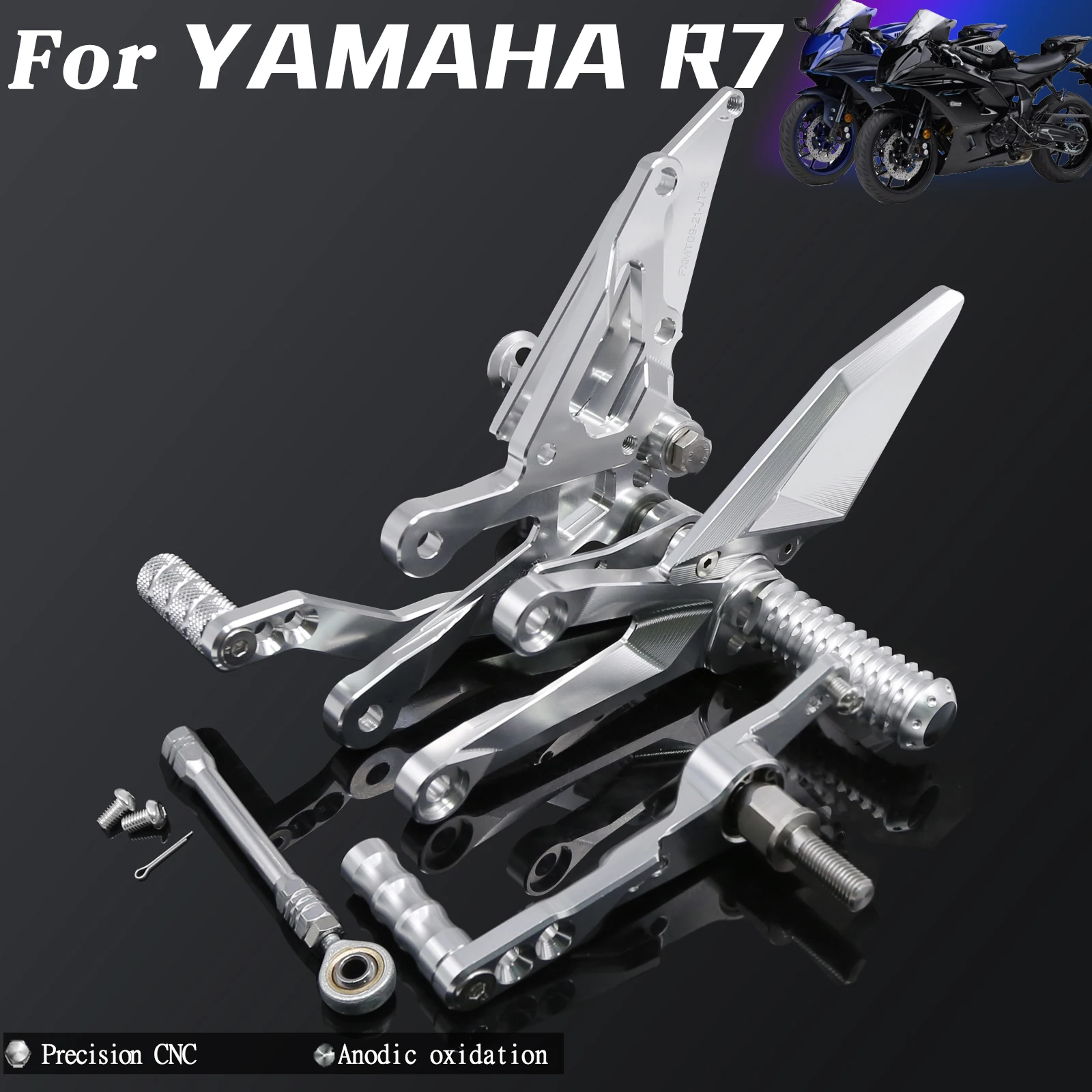 

For Yamaha Yzf R7 2021 2022 2023 Cnc Adjustable Motorcycle Rearset Footpeg Footrest Rear Set Foot Peg Pedal