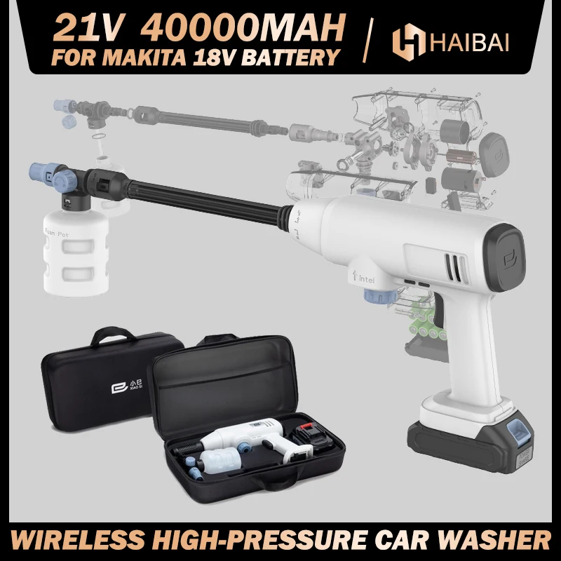 Беспроводной автомобильный мойщик высокого давления, устройство для очистки воды под давлением, с распылителем, 21 в