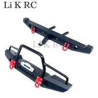 110 rc crawler car metal front and rear bumper with led lights for 110 traxxas trx4 axial scx10 90046 rc model car