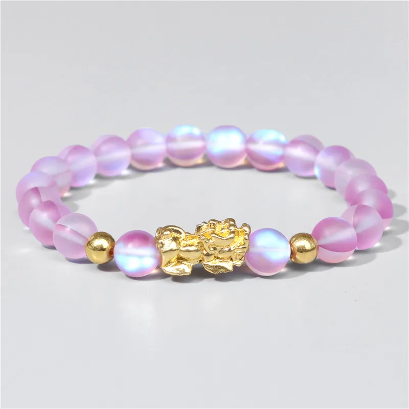 Браслет фэн-шуй из обсидиана с бусинами для мужчин и женщин натуральный аметист