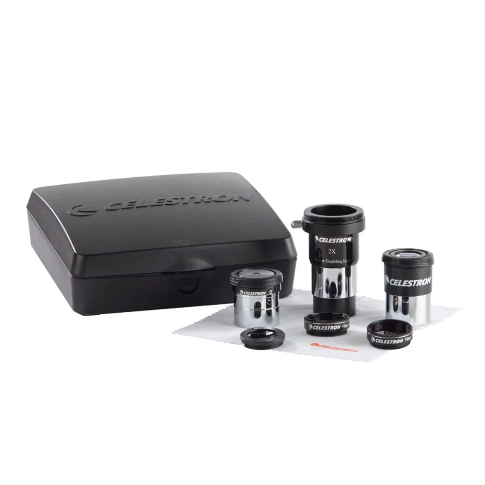 Комплект аксессуаров Celestron-ASTROMASTER, 2 линзы Барлоу, 6 мм, 15 мм, окуляр Kellner, # 25 #   Лунный фильтр 80А (art.: 3920cc2cbc9d4) - 3920cc2cbc9d4