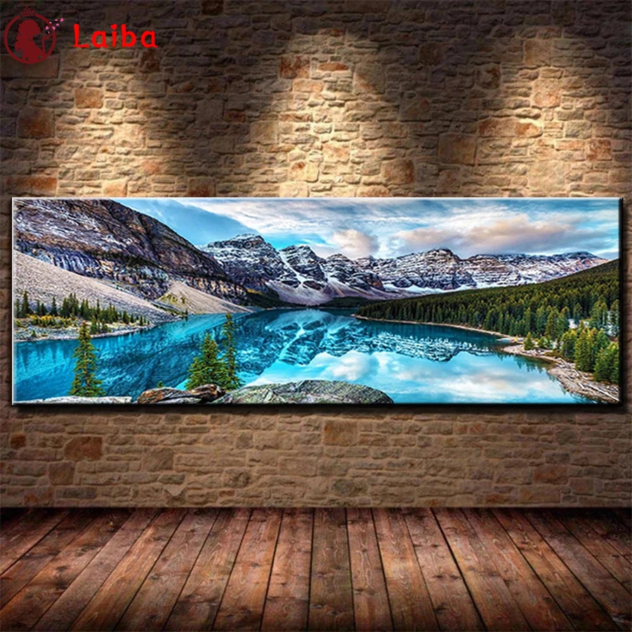 

5D DIY Diamond Embroidery Natural Scenery Mountains Lakes And Forests Cross Stitch Diamond Mosaic Painting Handicraft Art