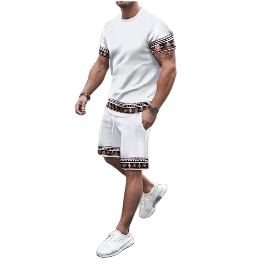 

2023 Men New Suit Luxurious 3D Pattern Printed Summer Comfortable T-Shirt Oversized Sportswear Shorts Fashion Trend Streetwear