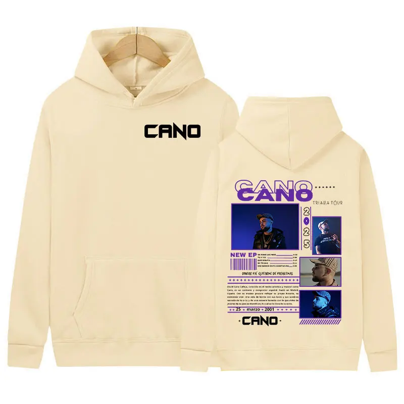 Фото Рэпер Cano Music Album Tour 2025 Толстовка Мужчины Женщины Хип-Хоп Винтаж Пуловер Толстовка Повседневная Мода Негабаритная Толстовка Уличная Одежда №5