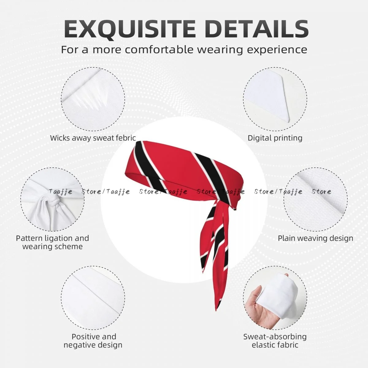Opaski na głowę Flaga Trynidadu i Tobago Sportowa opaska Bandana Odprowadzająca pot