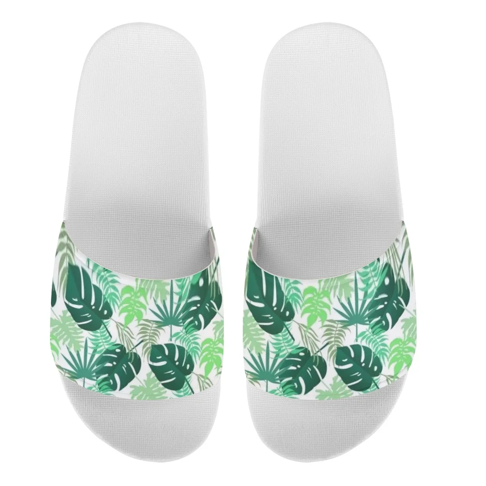 

ELVISWORDS Casual Summerl Women Slippers Hawaiian Tropical Weed Leaves Pattern Female Indoor Flip Flop No-slip Ladies Home Shoes