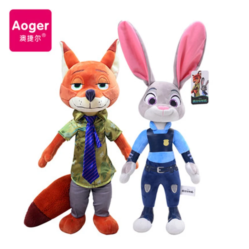 Disney Zootopia Kawaii Nick Judy Anime Figure Plush Doll Cartoon Stuffed Animal Rabbit and Foxes Plushies Toys for Children Gift