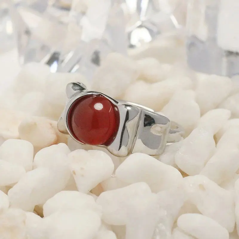 QMCOCO Круглые ретро кольца с красным белым опалом Ювелирные изделия для невесты