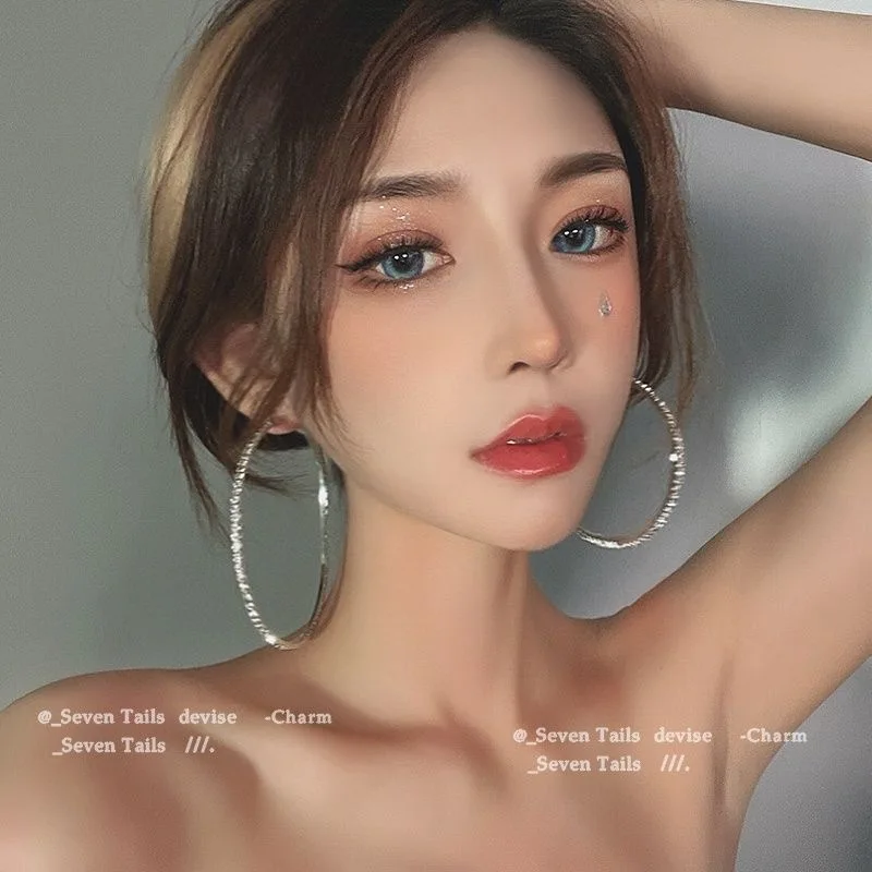 

European and American style street pat show with diamonds large earrings earrings female Internet celebrity personality exaggera