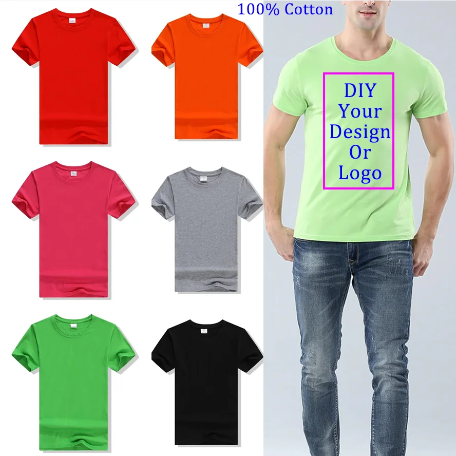 

Индивидуальная футболка с вашим собственным дизайном, мужская и женская с двухсторонним логотипом и изображением, хлопковая футболка «сде...