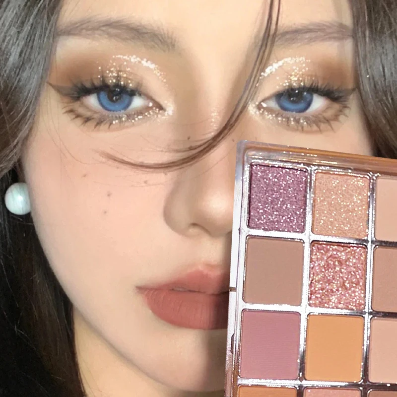 Открытые блестящие тени для век матовые зеленые фиолетовые мерцающие палитра