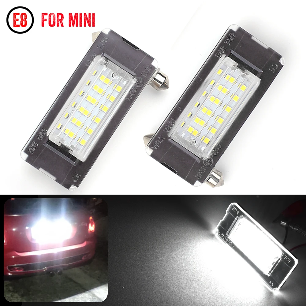 

2PCS White 18SMD Car LED License Plate Light Lamp Beads for Mini Cooper R56 R57 R58 R59 Car Light Source Error Free