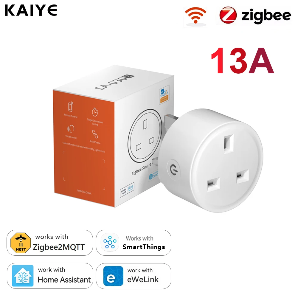 

Умная розетка Ewelink Zigbee 3,0, 13 а, Великобритания, розетка, Беспроводная розетка с дистанционным управлением, работает с Alexa,Zigbee2mqtt,SmartThings