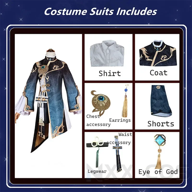 Платье для косплея Xingqiu костюм GenshinImpact одежда вечеринки ролевые игры комикс с