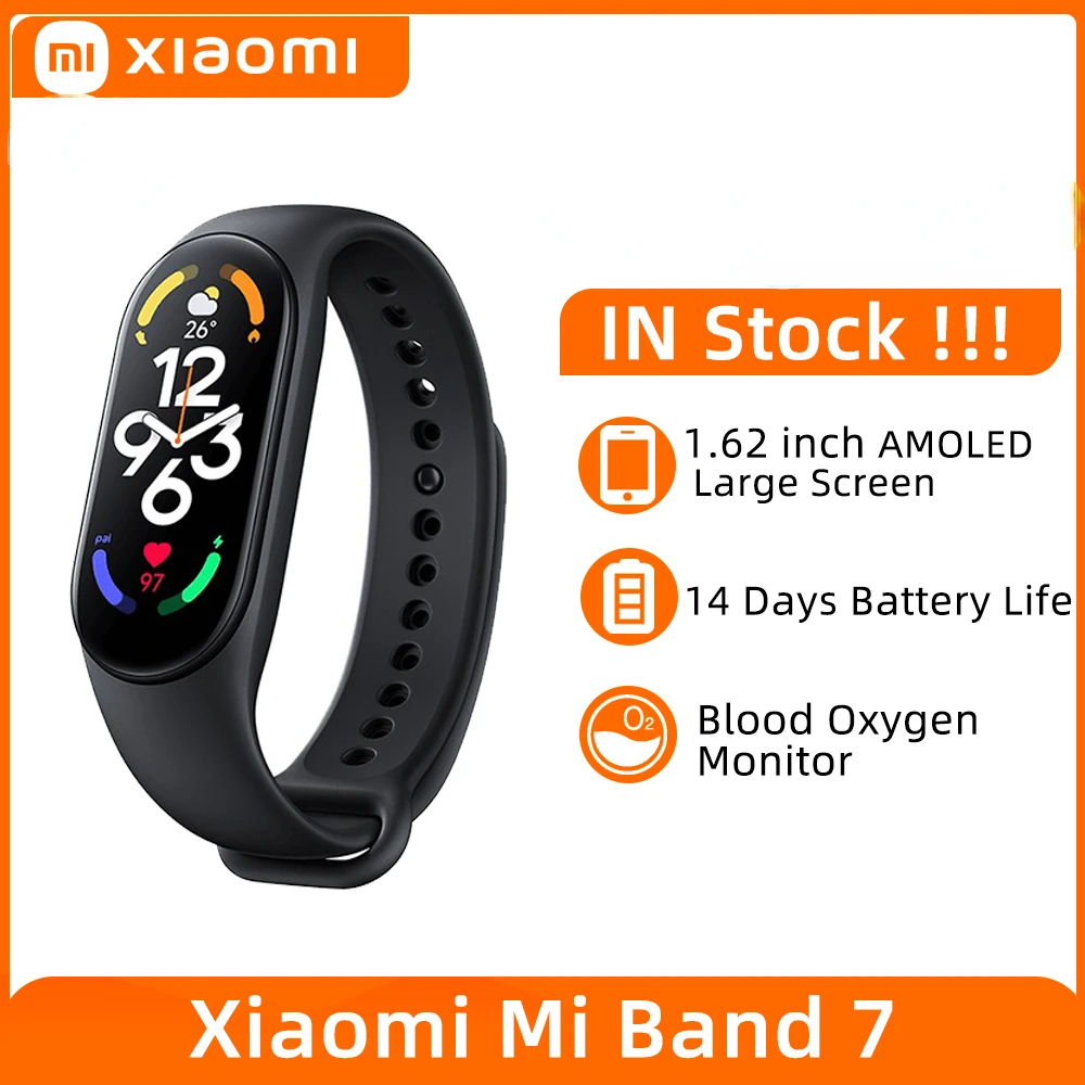 

Смарт-браслет Xiaomi Mi Band 7, 6 цветов, с AMOLED экраном