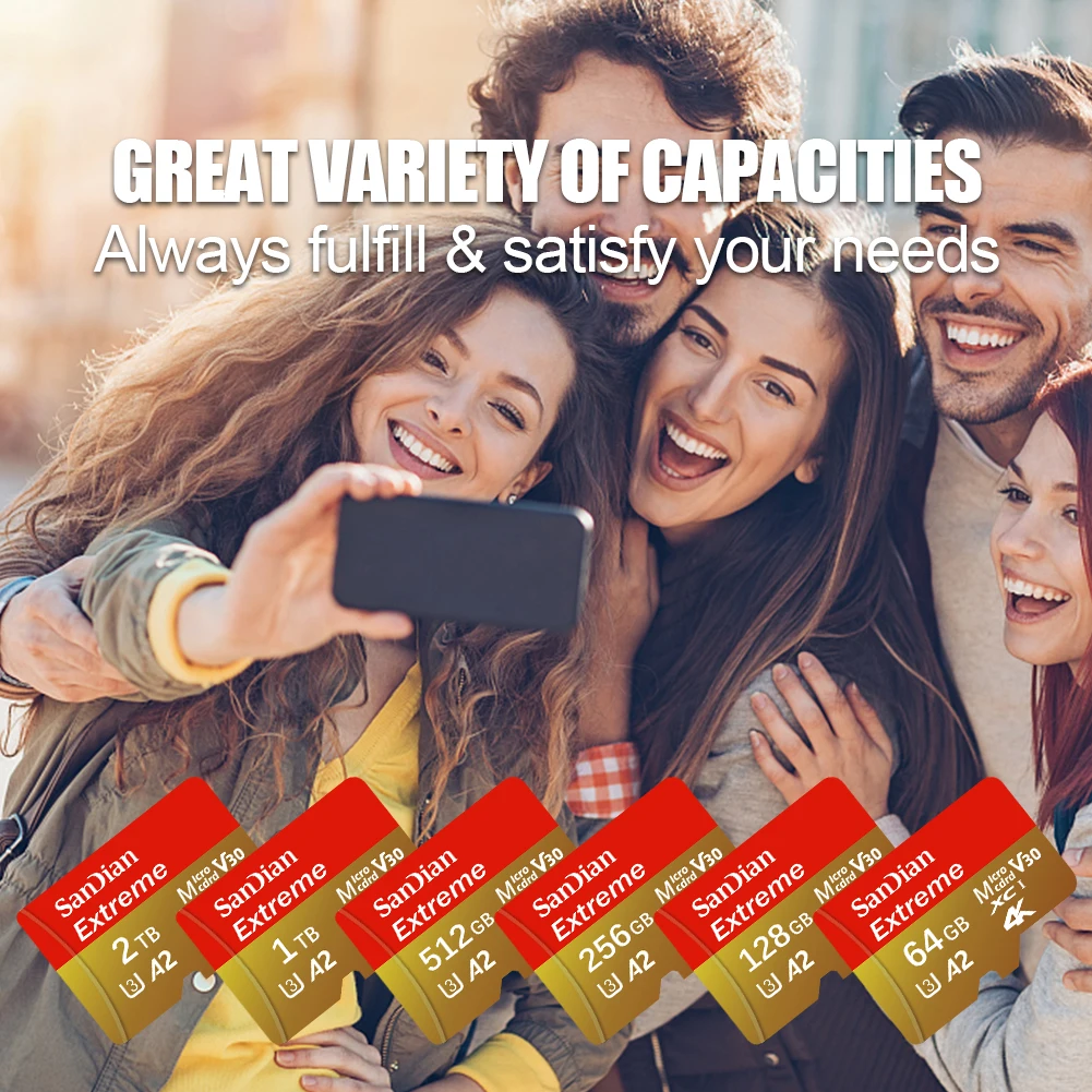 2 ТБ Micro TF SD-карта 1 512 ГБ Карта памяти 128 Class 10 Mini 256 Flash для телефона Дрон Планшет