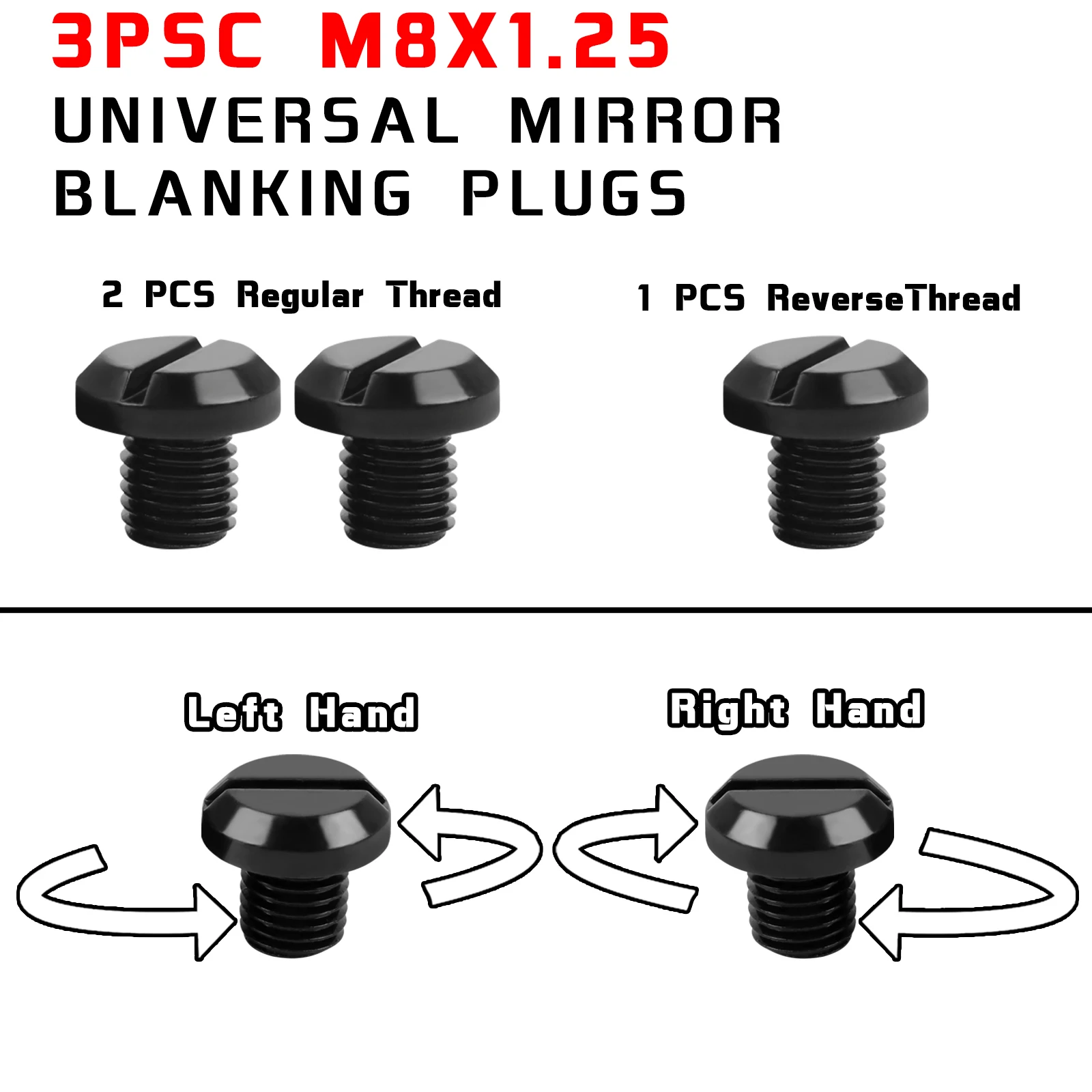 Универсальные Зеркала Заднего Вида M8x1 25 3 Шт. С Алюминиевыми Крышками ЧПУ Втулки