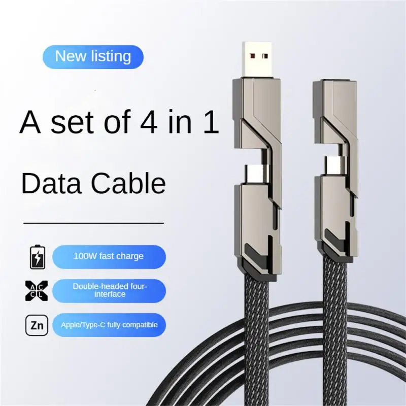 

Free Switching Charging Cable Head 100W 4-in-1 Fast Charging Cable Data Line USB-C PD Charging Cable For Samsung Xiaomi Huawei