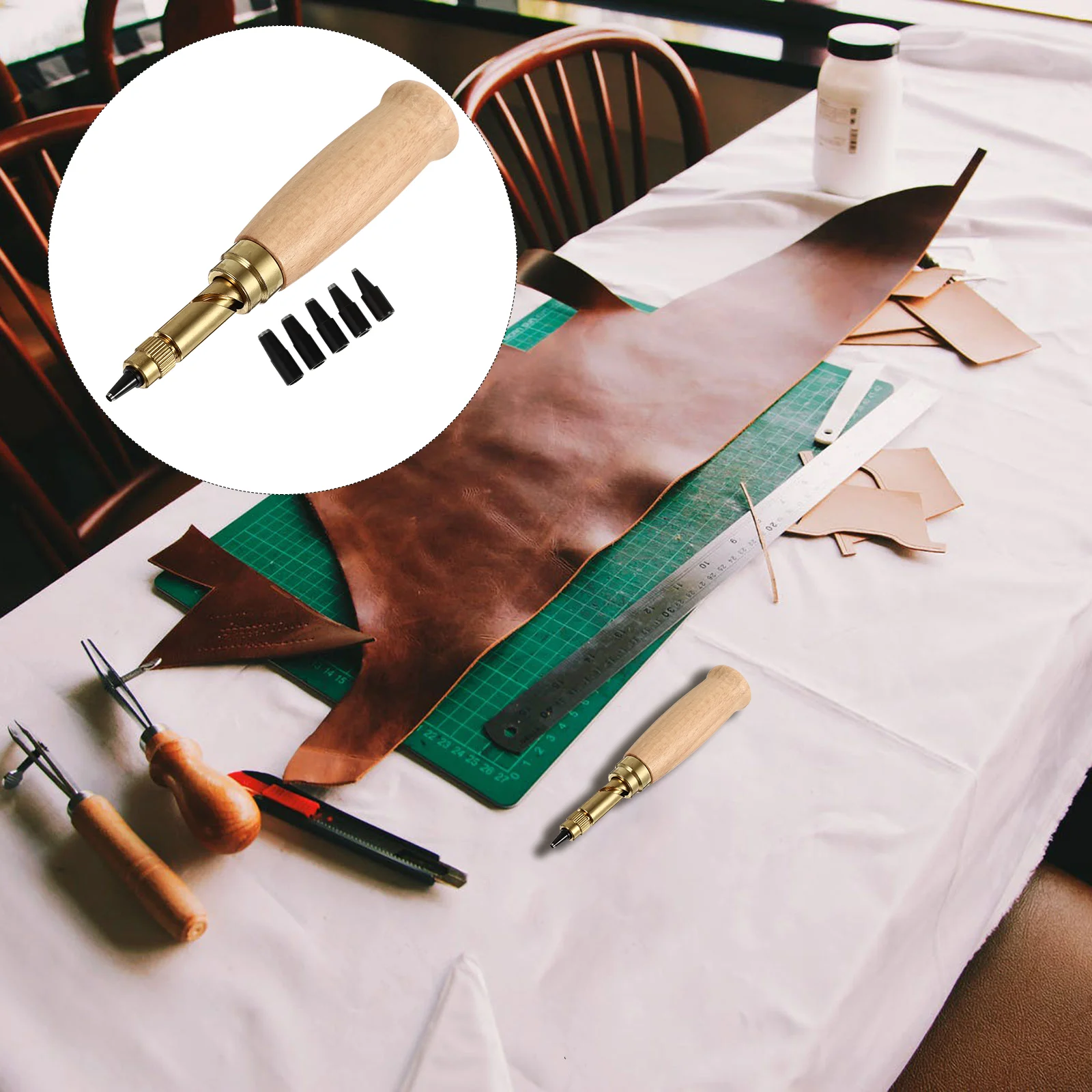 

6Pcs DIY Punch Set Alloy Steel Automatic Hollow Punch Suit 15mm 2mm 25mm 3mm 35mm 4mm